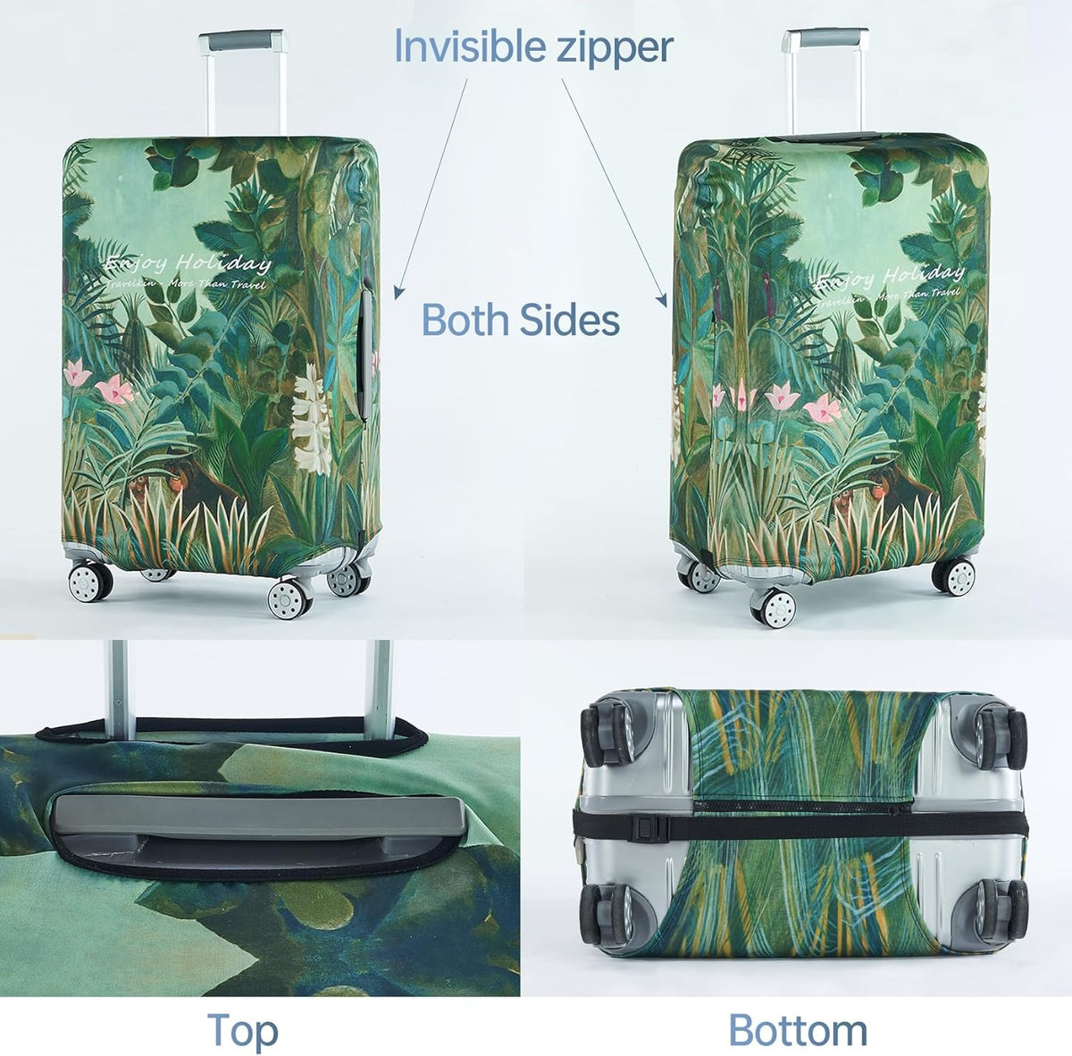Travelkin Luggage Covers For Suitcase Tsa Approved,Suitcase Cover Protector Fit 18-32 Inch Luggage (Jungle, XL)