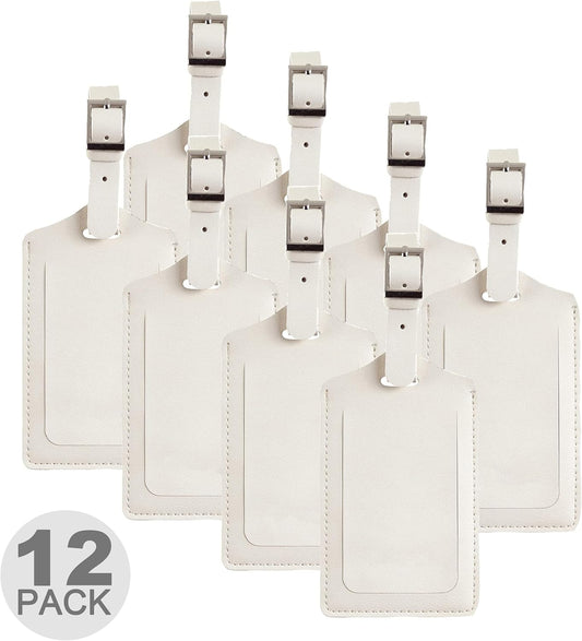8 Pack Leather Luggage Travel Bag Tags by Travelambo