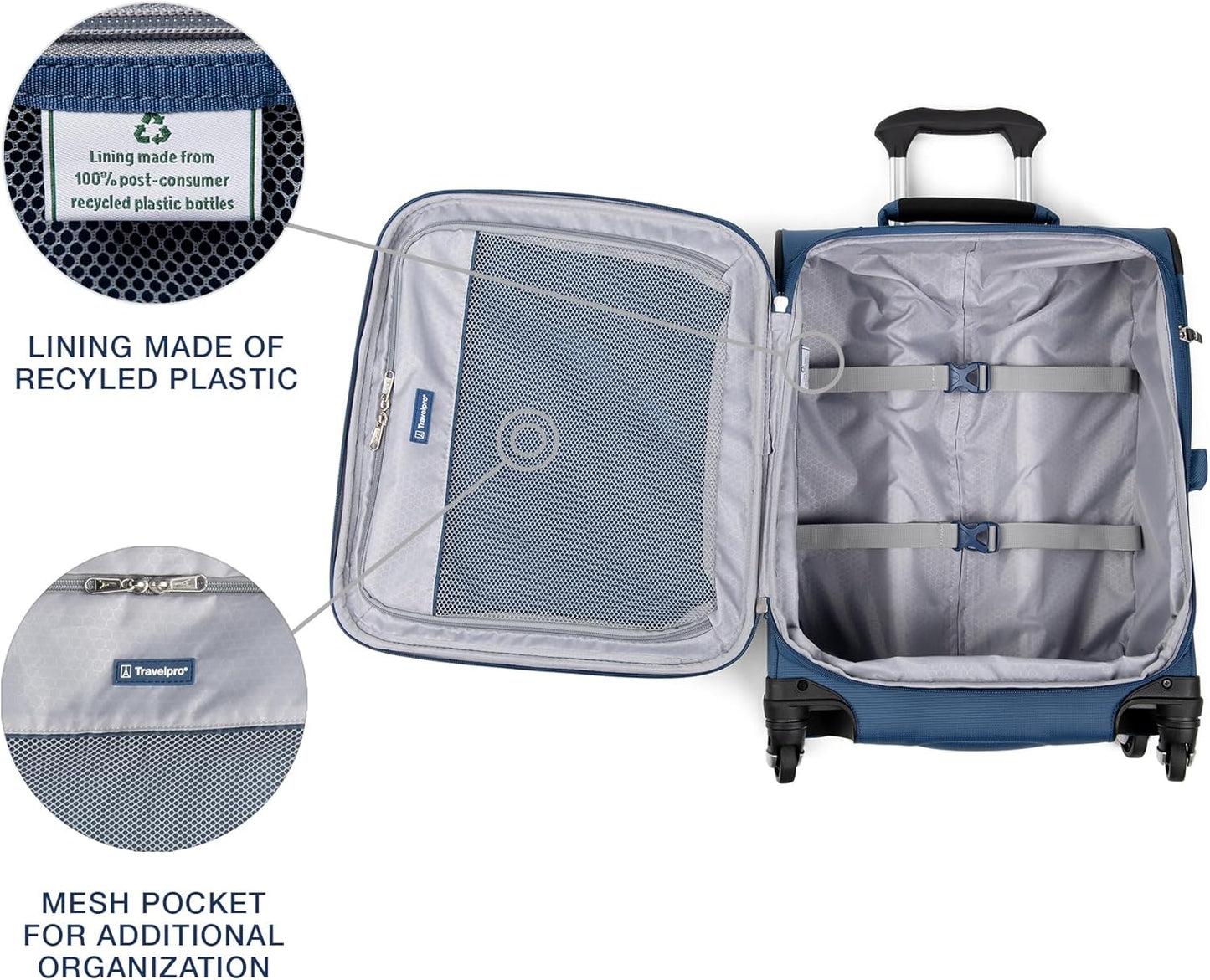 Travelpro Maxlite 5 Softside Expandable Carry-On Luggage with Spinner Wheels, Lightweight, 19-Inch — Ensign Blue