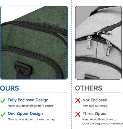 Bukere Garment Bags for Travel, Large Convertible Garment Duffel Bag for Men Women, Shoe Compartment, 2 in 1 Hanging Dress Suitcase Suit Travel Bags