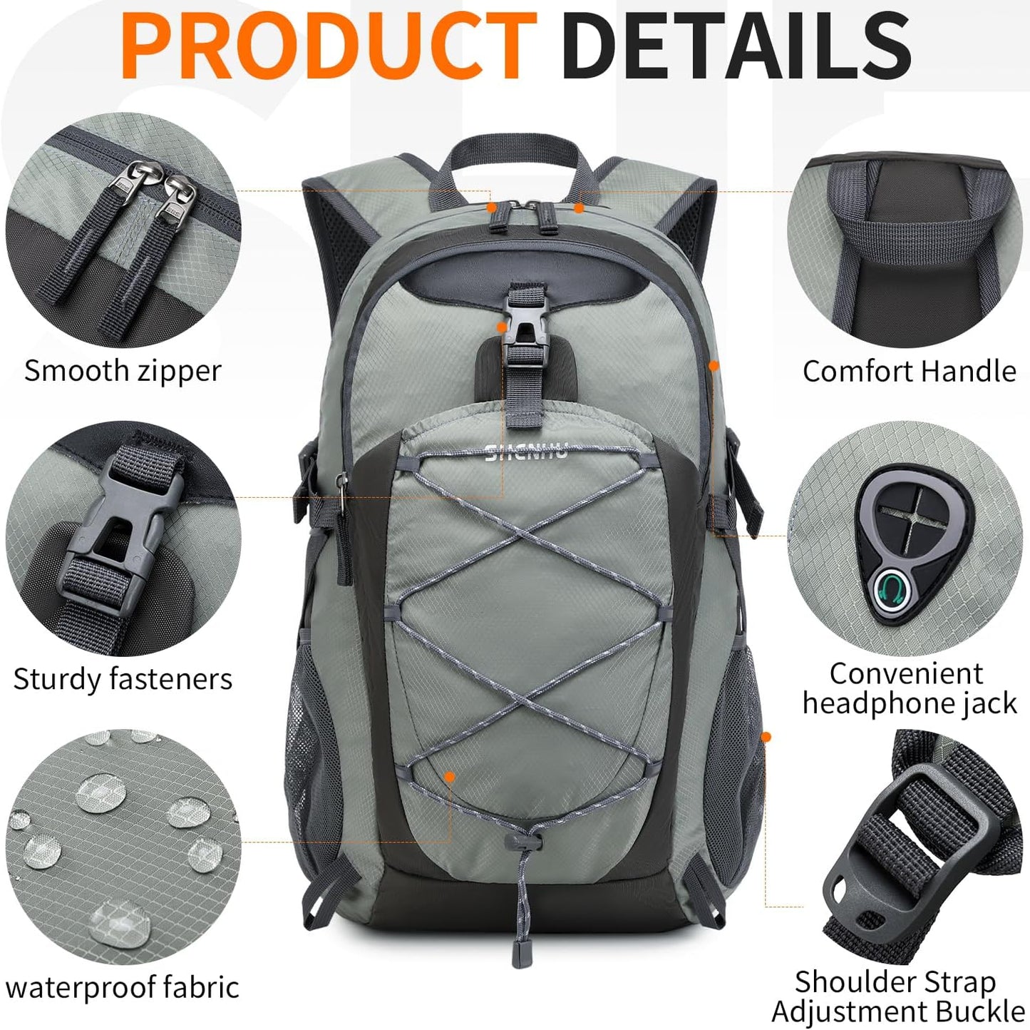 40L Hiking Backpack Lightweight Daypack Waterproof Travel Camping Backpack for Men Women Sport Packable