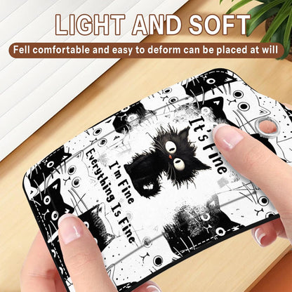 2 Pcs Funny Cat Luggage Tags for Suitcase, Leather Luggage Tags Cute, Privacy Cover ID Label with Stainless Steel Loop & Address Card, Cute Cat Travel Bag Tag Luggage Accessories for Suitcases