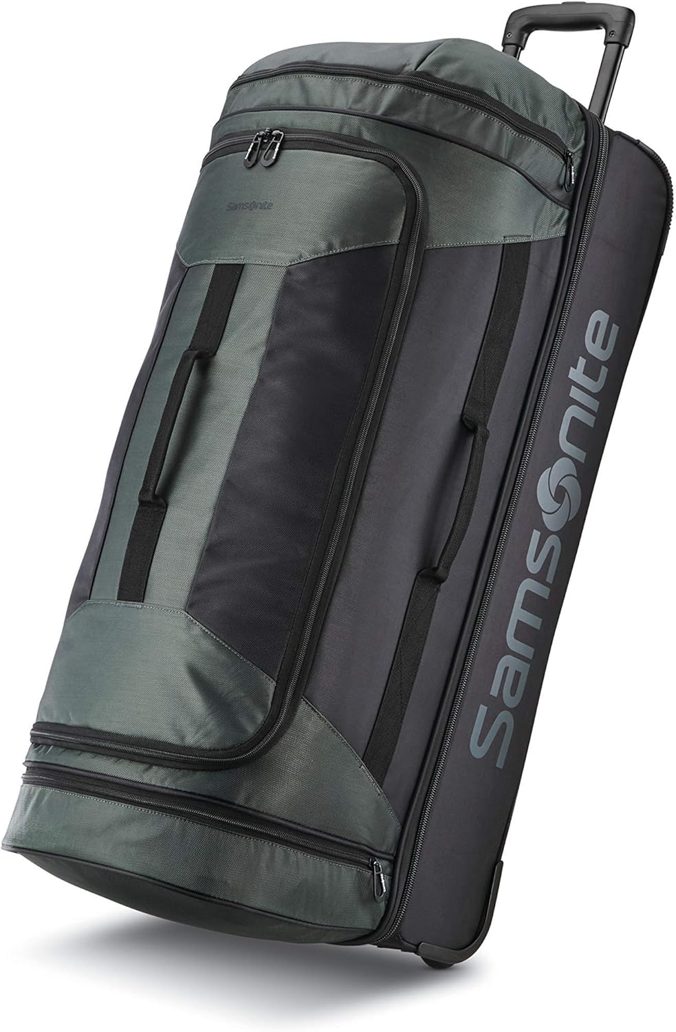 Samsonite Andante 2 Wheeled Duffel Bag – 32-Inch Durable Rolling Luggage with Inline Skate Wheels, Push-Button Handle & Spacious Compartments – Travel-Friendly and Lightweight - Moss Green/Black