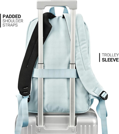 ZORFIN 26L Backpack for College, and Travel: Water Resistant Bookbag - Light Gray Blue