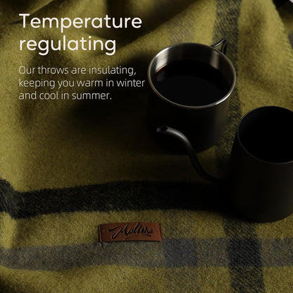 100% Wool Blanket, 62" x 86", Warm, Thick, Washable, Military Wool Blanket, Great for Camping, Outdoors, Sporting Events, Survival Kits