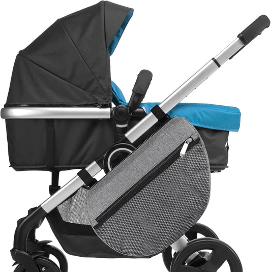Accmor Insulated Side Sling Stroller Saddle Bag Organizer, Universal Stroller Organizer, Stroller Bag Caddy Organizer, Grey