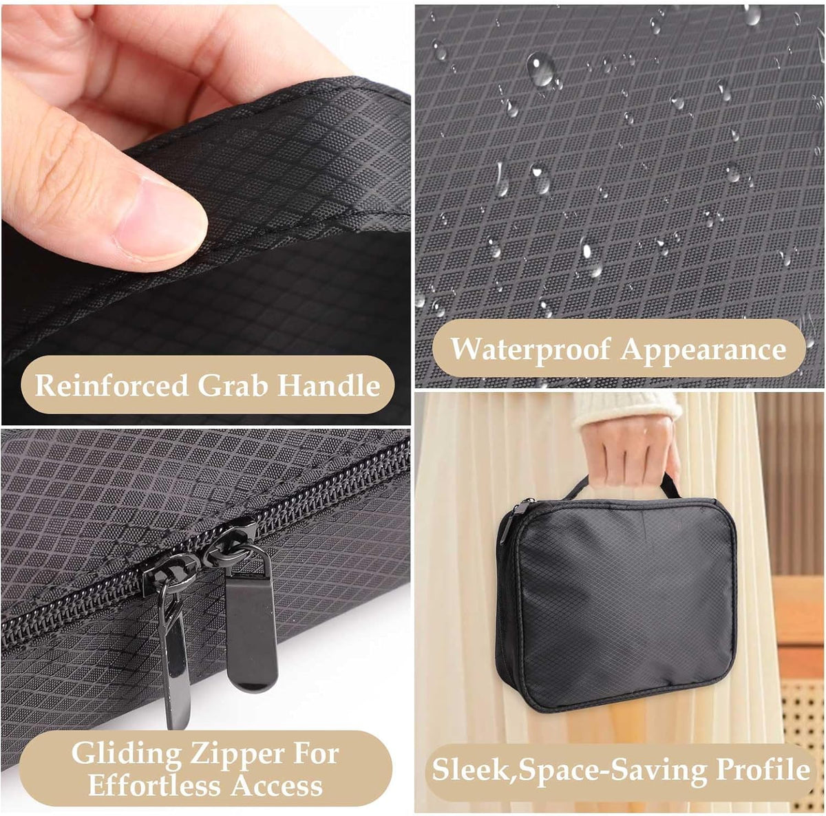 Travel Jewelry Case Organizer for Women, Jewelry Binder with 6 Clear Zipper Pouches