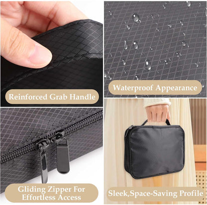 Travel Jewelry Case Organizer for Women, Jewelry Binder with 6 Clear Zipper Pouches