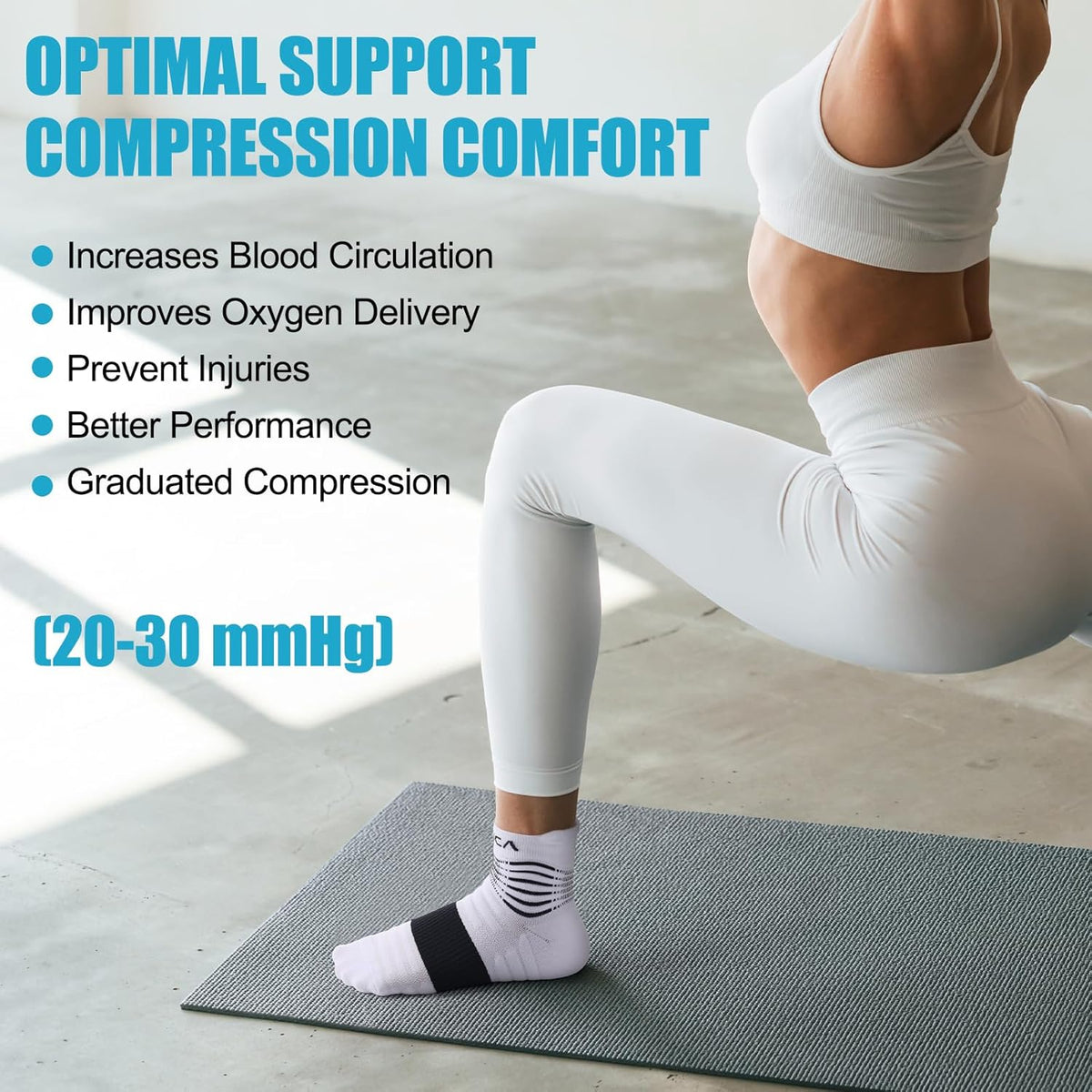 NEENCA Medical Compression Socks for Women & Men Circulation—2 Pairs, Ankle Compression Stockings for Pain Relief, Plantar Fasciitis, Swelling, Running, Nurses, Travel, Pregnancy, Flying. 20-30 mmHg