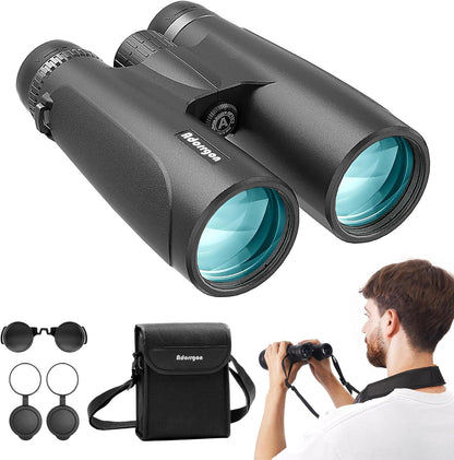 12x54 HD Binoculars for Adults High Powered - Large View BAK4 Prism Binoculars with Clear Low Light Vision - Lightweight Waterproof Binocular for Bird Watching Cruise Travel Hiking Concert Stargazing
