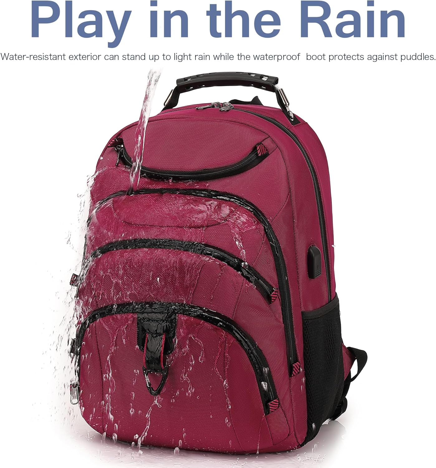 Boavan Laptop Backpack for men, 15.6 inch Laptop Bag with USB Port, Waterproof Travel Work Backpack Purse, Anti-Theft Teacher Nurse Doctor Casual Bookbags Office Business backpack，Russet Red