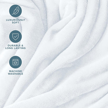 Bare Home Fleece Blanket - Twin/Twin Extra Long - Ultra-Soft Lightweight for Bed, Sofa, and Couch - Luxury Microplush - Cozy Warm Blanket (Twin/Twin XL, White)