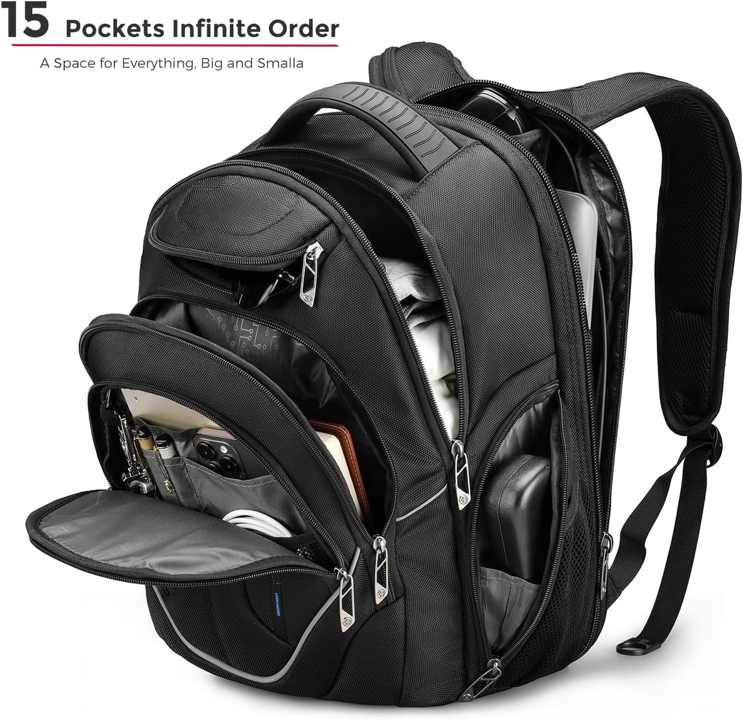 Swissdigital Design TSA Business Laptop Backpack For Men,Travel Backpack With USB Charging Port,College Tech Backpacks With RFID Pockets Presents For Men Fits 15.6 Inch Computer | TERABYTE