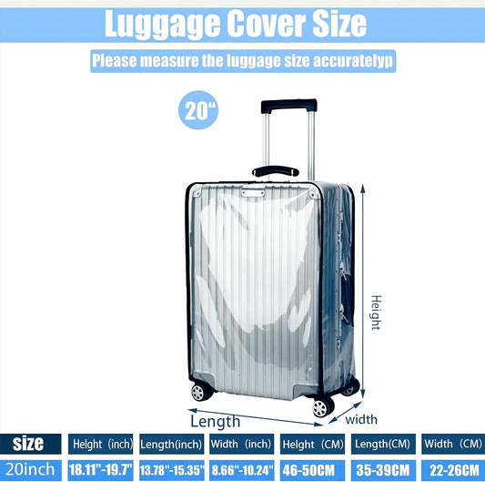 20 Inch Luggage Covers for Suitcase TSA Approved,Carry On Luggage Cover Protector Suitable 20-21 inch Clear 1.5mm Thickness Protector Bag PVC Clear Suitable for Long Travel Accessories