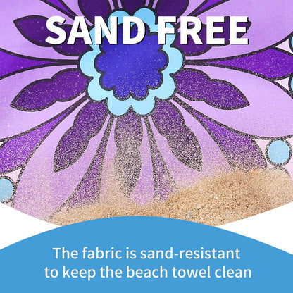 6 Pack Lightweight Thin Beach Towel Oversized 71"x32" Big Extra Large Microfiber Sand Free Towels for Adult Quick Dry Travel Camping Beach Accessories Gift Turtles Tie Dye Coconut Tree Mandala Stripe