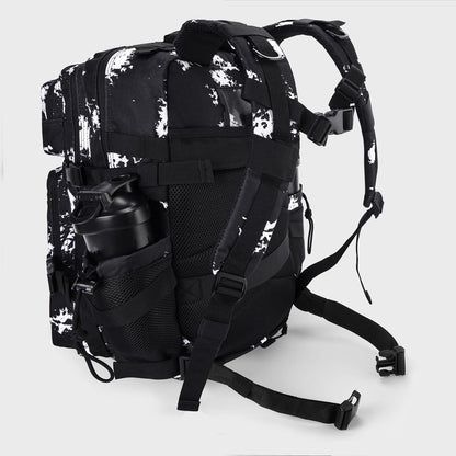 LHI Military Tactical Backpack for Men and Women 45L Army 3 Days Assault Pack Bag Large Rucksack with Shoe Compartment - Black Lightning