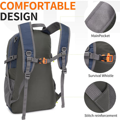 40L Hiking Backpack Lightweight Daypack Waterproof Travel Camping Backpack for Men Women Sport Packable