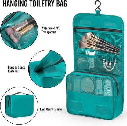 Veken 10 Set Packing Cubes for Kids & Toddler, Airplane Travel Essentials, Beach Vacation & Road Trip Suitcase Organizer Bags Set for Luggage, with Hanging Toiletry & Shoe Bag