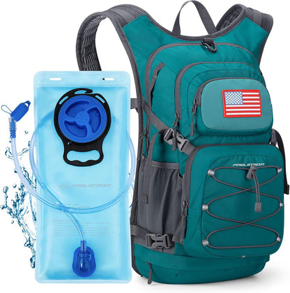 Maelstrom Hydration Hiking Backpack with 2L/3L Water Bladder, High Flow Bite Valve Camping Daypack Lightweight