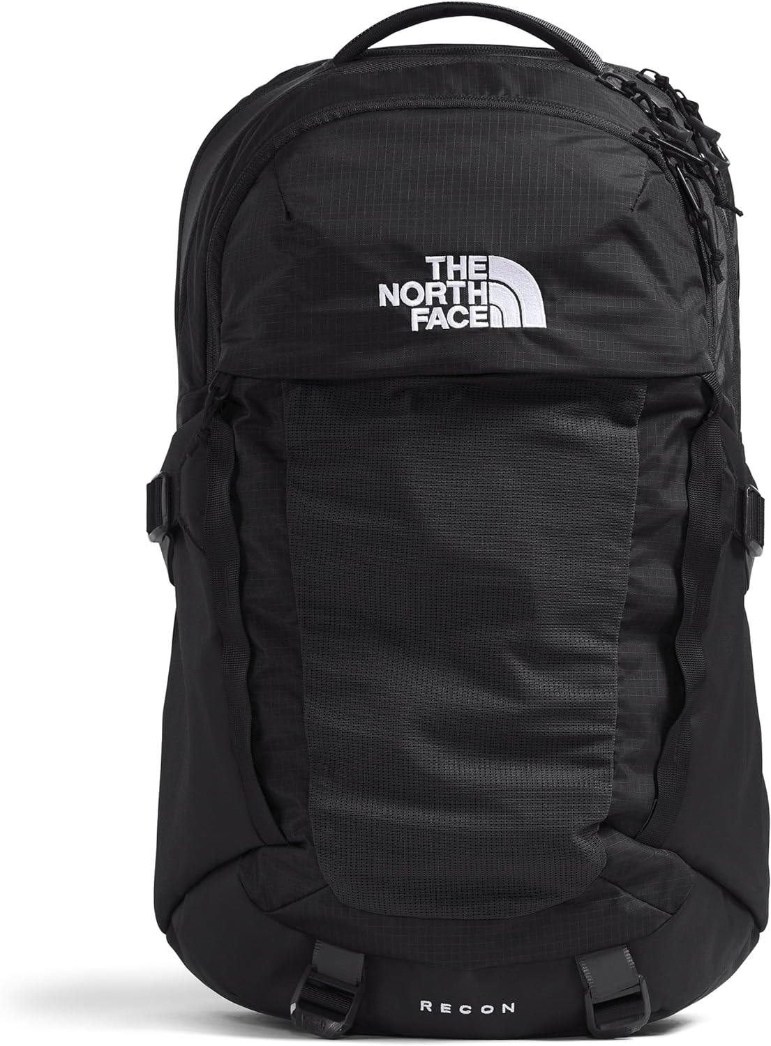 THE NORTH FACE Recon Everyday Laptop Backpack | Daypack with Water Repellent Finish, 16" Laptop Sleeve, 2 Water Bottle Pockets, TNF Black/TNF Black-NPF, One Size