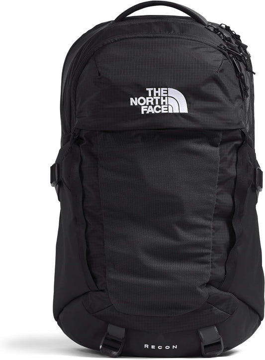 THE NORTH FACE Recon Everyday Laptop Backpack | Daypack with Water Repellent Finish, 16" Laptop Sleeve, 2 Water Bottle Pockets, TNF Black/TNF Black-NPF, One Size
