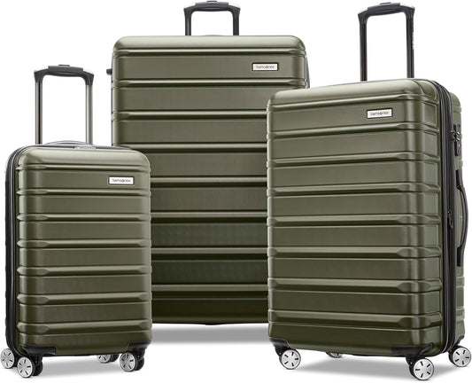 Samsonite Omni 2 Hardside Expandable Luggage with Spinner Wheels, 3-Piece Set (19/24/28), Vita Olive