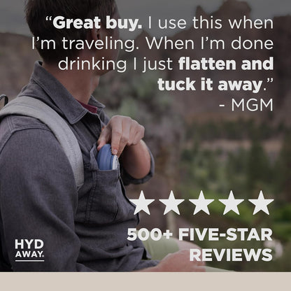 HYDAWAY 17oz Collapsible Water Bottle - BPA-Free, Leakproof, Lightweight, and Space-Saving - Perfect for Travel, Hiking, and Everyday Hydration