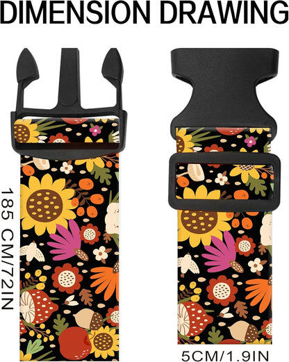 Luggage Straps for Suitcases, Adjustable Travel Belt, Durable Wide Luggage Strap, Cute Suitcase Strap Identifiers with Buckle, Bag Straps for Luggage, Luxury Brown Plaid