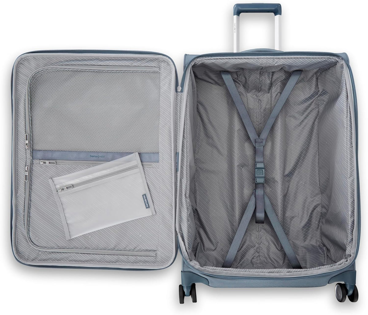 Samsonite UpLIFT Lightweight Large Checked Softside Luggage with Spinner Wheels - Expandable - Airline-Approved, Polyester Soft Suitcase for Ultra Light Travel - Elemental Blue