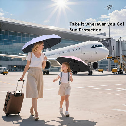 BAODINI Travel Mini Umbrella for Purse With Case Small Compact UV Sun Protection Sun Lightweight Tiny Pocket Manual Open Close Umbrella for Women Kids and Men
