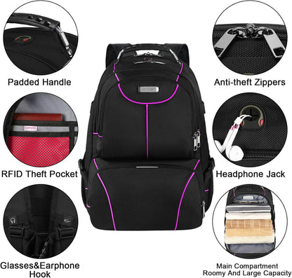 VECKUSON Laptop Backpack, 15.6 Inches, Purple, Unisex