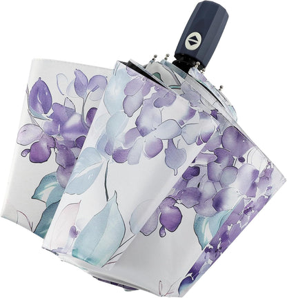 Color Coated Sun Umbrella UV Protection Compact Folding Windproof Parasols Travel Auto Open Close Shade Blocking UV