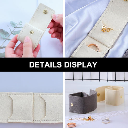 3 PCS Mini Travel Jewelry Organizer Bag - Tinycious Foldable Portable Case with Buckle, Auxiliary Jewelry Storage for Travel