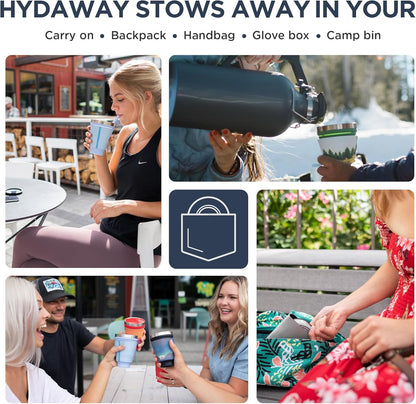 HYDAWAY 16oz Collapsible Tumbler - BPA-Free, Reusable Silicone Cup with Lid & Insulating Sleeve - Perfect for Coffee, Travel, and Everyday Use