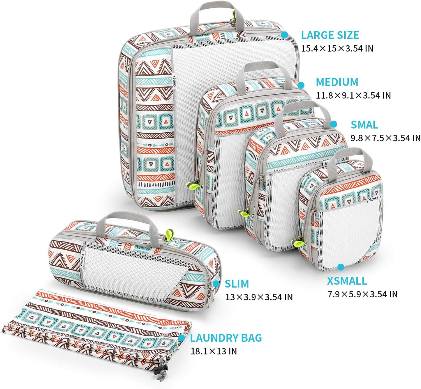 Compression Packing Cubes, Gonex Extensible Storage Mesh Bags Organizers