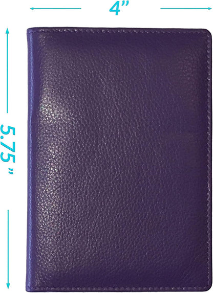 Personalized Monogrammed Dark Purple Leather RFID Passport Wallet