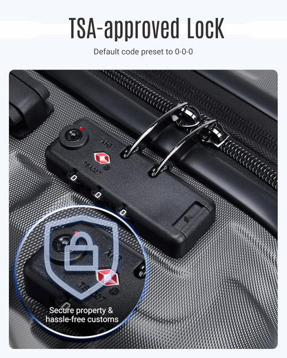 LIGHT FLIGHT Luggage Sets, 3 Piece Durable Suitcase Set with Spinner Wheels, 3 Pcs Hardside Lightweight luggage with TSA Lock, Large Checked Travel Suitcases, 20/24/28 Inch, Gray