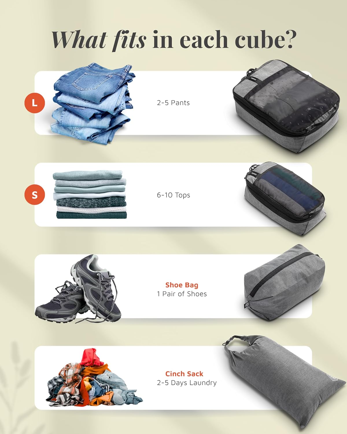 Premium Compression Packing Cubes for Travel, Compression Packaging Cube, Zip Bags Premium 6-Piece Set with laundry bag and shoe bag by TRIPPED Travel Gear (Grey Mesh)