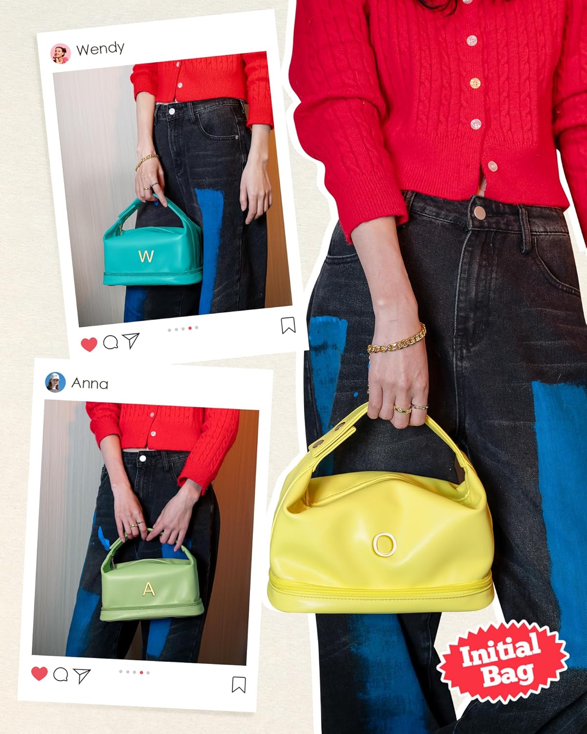 Gifts for Women 30s, Personalized Makeup Bag with Handle, Initial Double Layer Cosmetic Bag with Makeup Brush Organizer, Cute Cosmetic Pouch for Women, Gifts for Friends Female Mom