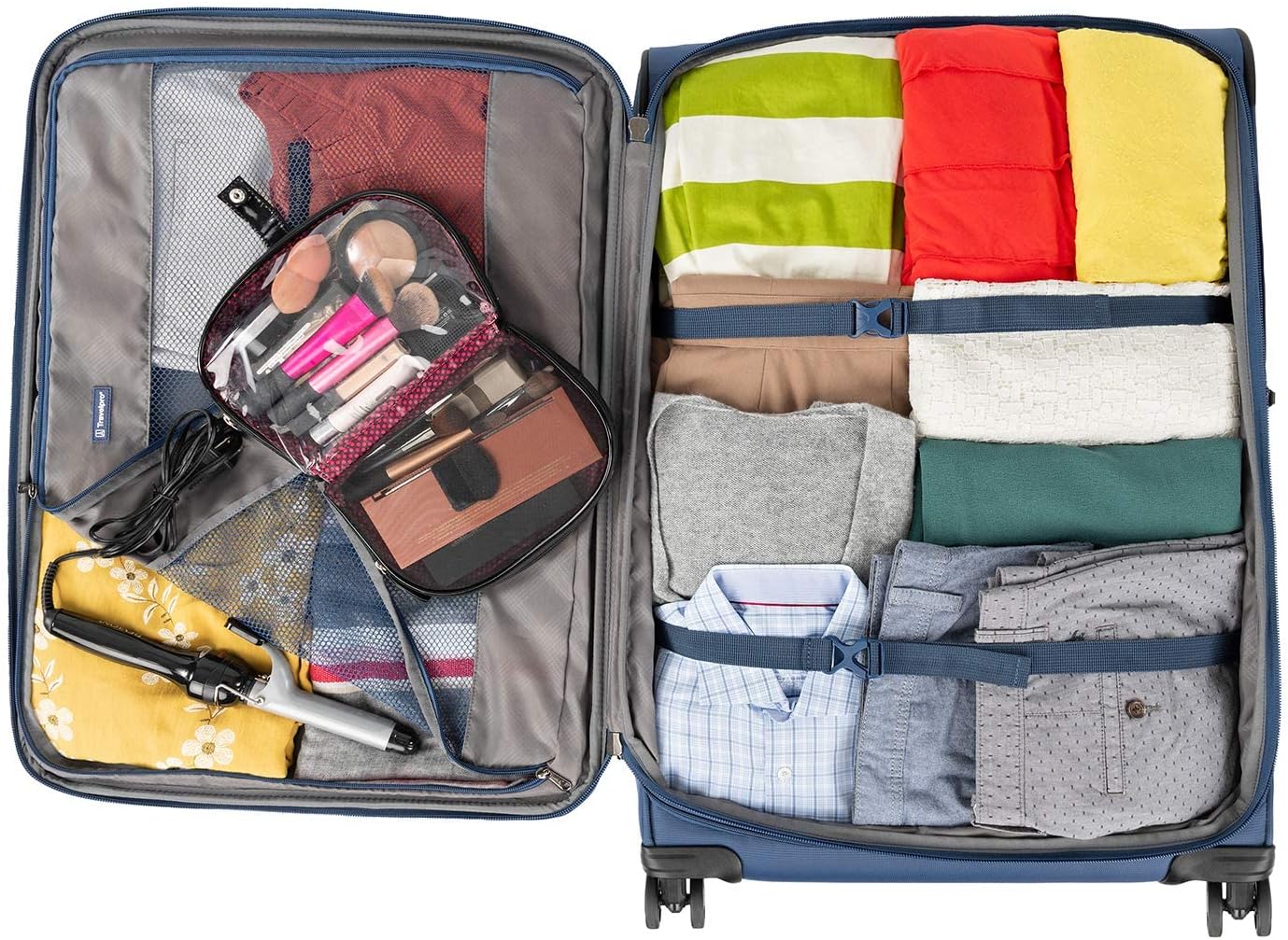 Travelpro Tourlite Softside 29" Expandable Luggage with 4 Spinner Wheels, Lightweight Suitcase, Checked Large, Blue