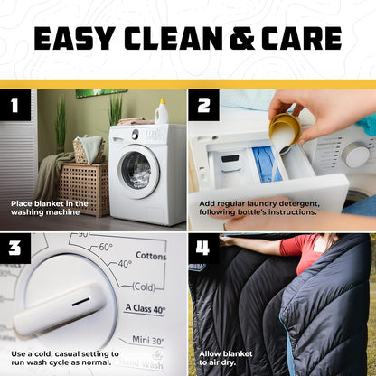 Wise Owl Outfitters Outdoor Camping Blanket – Lightweight Packable Puffy Quilt for Backpacking, Hiking & Travel – Warm Water Resistant Blanket for Cold Weather Camping