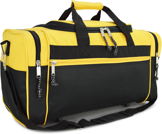 DALIX 21" Blank Sports Duffle Bag Gym Bag Travel Duffel with Adjustable Strap in Gold