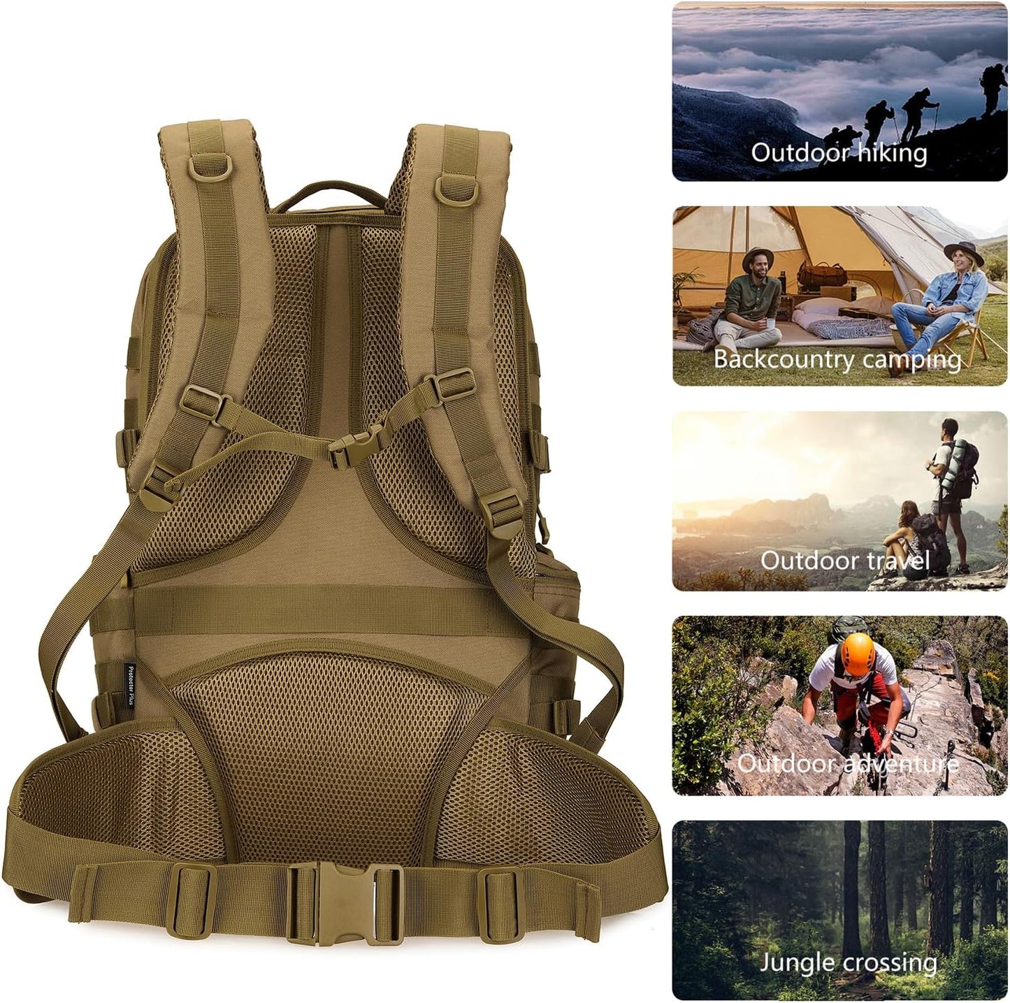 50L Military Tactical Backpack Hiking Waterproof Backpack Large Military Pack 3 Day Assault Pack Molle Bag Rucksack