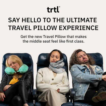 trtl Pillow Plus - Plane Neck Pillow for Traveling - Plane Pillow with Foam Padding for Head and Neck Support - Machine Washable - Waterproof Carry Bag