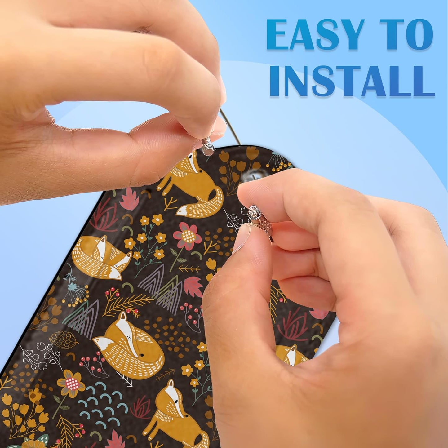 Foxes in The Forest 2 Pack Luggage Tag for Suitcase, Cute Unique Leather Bag Tags Identifiers Privacy Cover ID Label with Durable Steel Loop for Women Men Kids Girls Travel