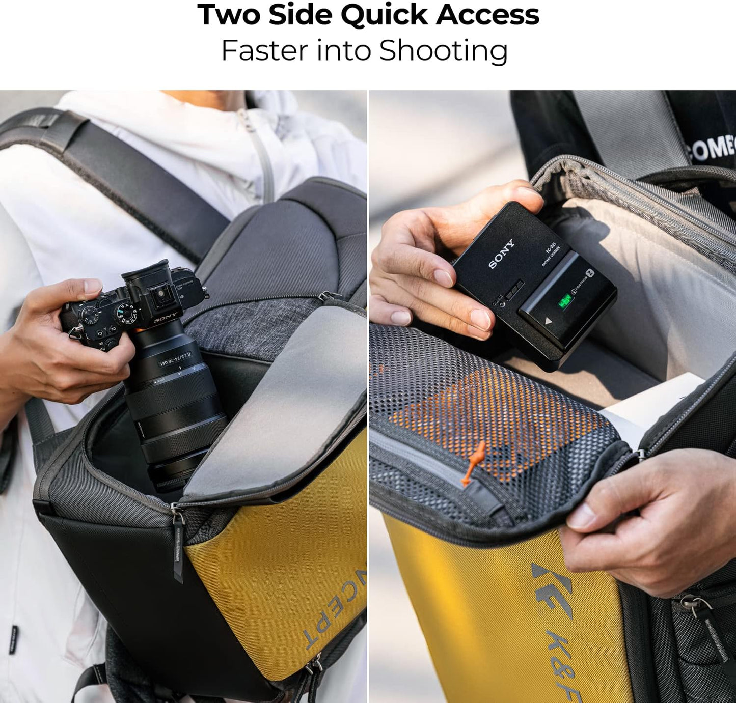 K&F CONCEPT Professional Camera bags for photographers 25L Large Capacity Camera Case Waterproof Photography Camera Backpack for Dslr Cameras