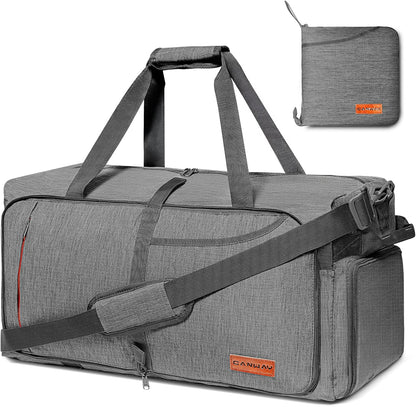 Canway 85L Travel Duffel Bag, Foldable Weekender Bag with Shoes Compartment for Men Women Water-proof & Tear Resistant