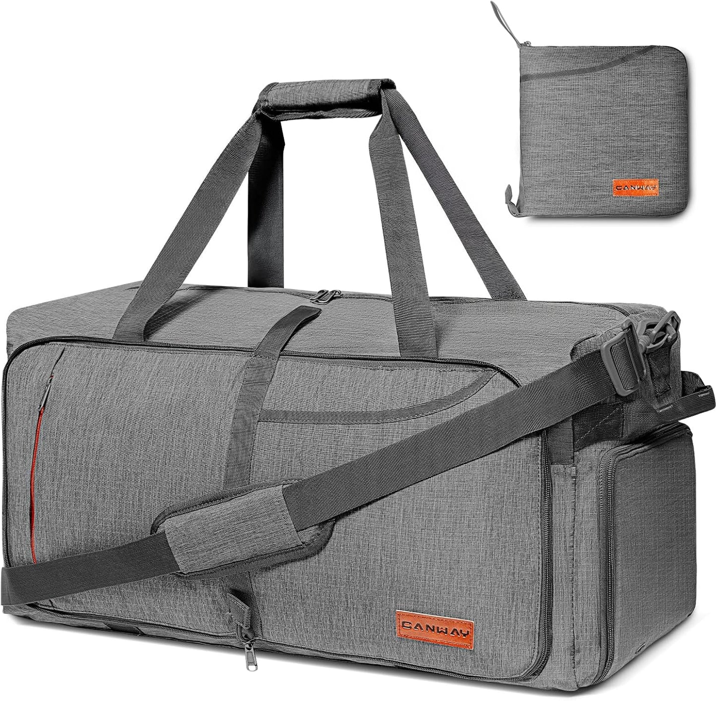 Canway 115L Travel Duffel Bag, Foldable Weekender Bag with Shoes Compartment for Men Women Water-proof & Tear Resistant