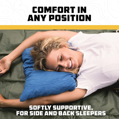 Wise Owl Outfitters Camping Pillow – Memory Foam Travel Pillow for Airplane Sleeping, Hiking, Backpacking & Outdoor Use - Small & Portable for Adults, Car, Camp & Tent