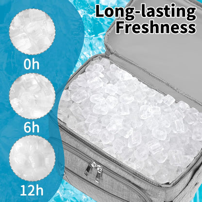 Cooler Backpack,Insulated Backpack Cooler Leakproof Double Deck Cooler Bag for Men Women RFID Lunch Backpack